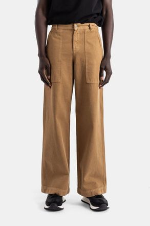 Moncler Wide-Leg Cotton Trousers - Brown