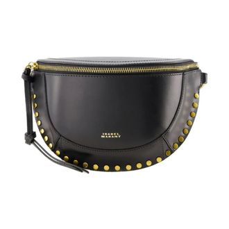 Isabel Marant Tassen, Dames, Zwart, ONE Size, Leer, Zwarte leren crossbodytas met magnetische sluiting