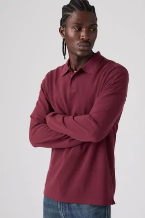 Levi's Long Sleeve Original Polo - Hombre - XL - P&uacute;rpura / Tawny Port