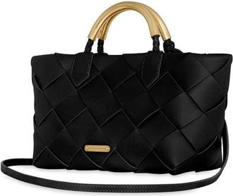 Rebecca Minkoff Mini Frankie Woven Leather Tote in Black at Nordstrom