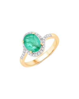 Diana M. Jewels 14K 1.92 Ct. Tw. Diamond & Zambian Emerald Ring
