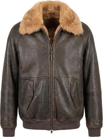Brunello Cucinelli Shearling Jas - Dames - Jassen - Bruin - S - Leer - Jassen