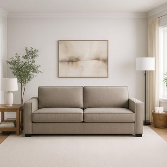 Talamo Italia Divano Fisso Adriana, Divano A 2 Posti, 100% Made In Italy, Sof&agrave; Soggiorno In Tessuto, Con Braccioli Standard, Cm 180x95h90, Tortora, Con Imballo Rinf
