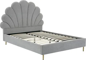 Vente-Unique Vente-unique - Letto Conchiglia 140 X 190 Cm Tessuto Grigio - Livaya