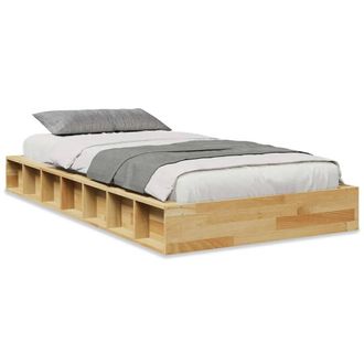 Berkfield Home Bed Frame without Mattress 90x200 cm Solid Wood Oak in Brown
