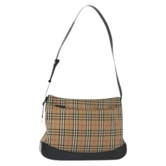 Burberry Pre-owned Shoulder Bags, female, Beige, Size: ONE SIZE Pre-owned Canvas Shoulder Bag