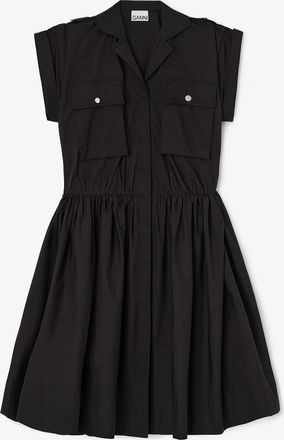 Ganni Black Dress in Cotton - Size 32 Organic
