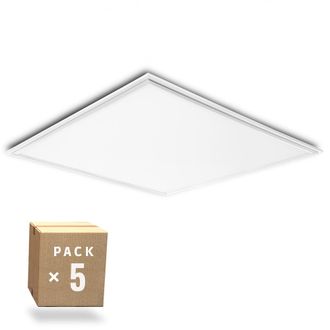 GreenIce Pack 5 Paneles Led Superslim 36w 3623lm 4200&ordm;k Marco Blanco 60x60cm 40.000h [ho-panmb59559536w-w-pk5-ap]