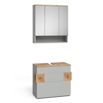 Vicco Conjunto De Muebles De Ba&ntilde;o Eden, Gris/artisan, 2 Partes, Vicco