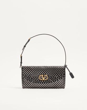 Valentino Garavani Borsa Piccola A Spalla Valentino Garavani DeVain Con Occhielli Donna NERO UNI