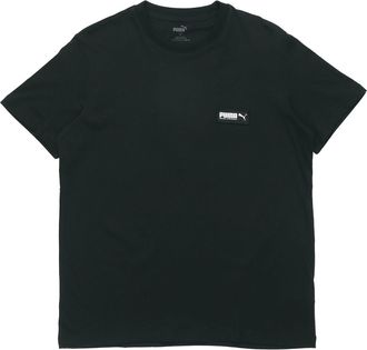 Puma Fuslon Minimalistic Chest Alphabet Logo Label Short Sleeve Black 582687-01