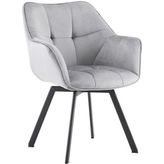 Clp Clp - Silla De Comedor De Terciopelo Jordi Gris Oscuro