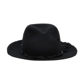 Yohji Yamamoto Elegant Wool Felt Brim Hat