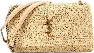 Saint Laurent Borsa a spalla Jamie media in rafia - Toni neutri
