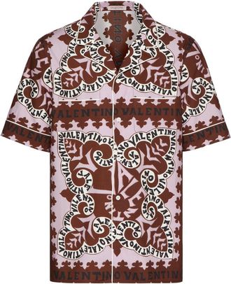 Valentino Garavani short-sleeve cotton shirt - men - Cotton - 44 - Brown