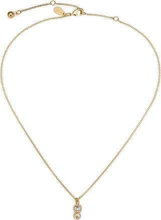 Jimmy Choo London Gold Metal Jc Pearl Cube Pendant Necklace Accessories