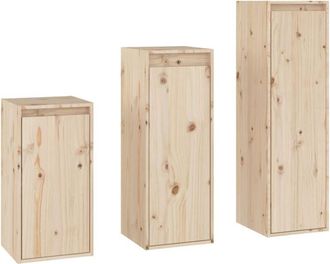 vidaXL TV Cabinets 3 pcs Solid Wood Pine vidaXL