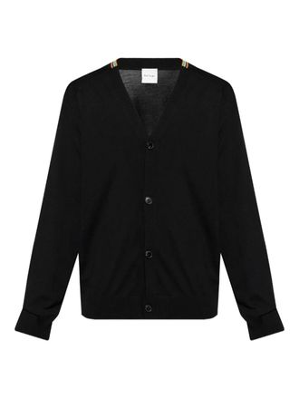 Paul Smith stripe-detail cardigan - men - Merino - S - Blue