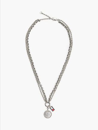 Tommy Hilfiger Collar de doble cadena con adorno n&aacute;utico