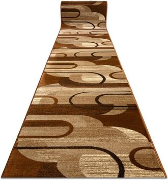RugsX Rugsx - Alfombra De Pasillo Royal He405 Geom&eacute;trico Marr&oacute;n / Crema 100cm Brown 100x650 Cm