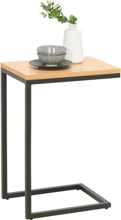 CARRYHOME Beistelltisch, Schwarz, Eichefarben, Holz, Metall, Holzwerkstoff, Eiche, furniert, rechteckig, eckig, 30x60x40 cm, Wohnzimmer