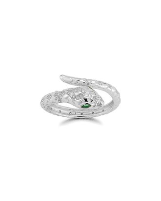 Sphera Milano Silver Cz Snake Bypass Ring