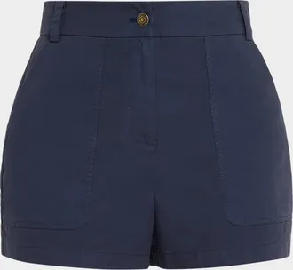 Ramy Brook Hilary High-Rise Canvas Mini Shorts