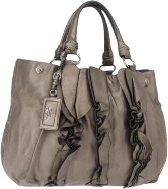 Prada Pre-owned Vintage Leren Handtas - Dames - Vintage Handtas - Grijs - ONE Size - Leer - Vintage