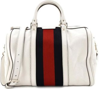 Gucci Vintage Web Boston Bag Leather Medium satchel - Wit