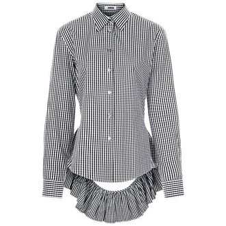 Jourden Gingham Peplum Back Blouse Size S