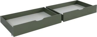 Sweeek Set of 2 childrens bed drawers pine wood, green 95x60x20 cm