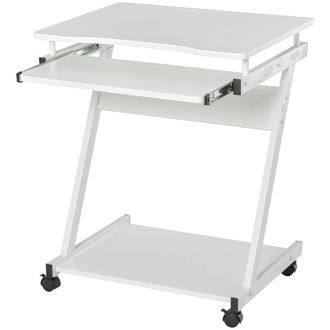 Carter's Movable Computer Desk with 4 Moving Wheels Sliding Keyboard Tray Home Office Workstation White - CARTER | TJ Hughes