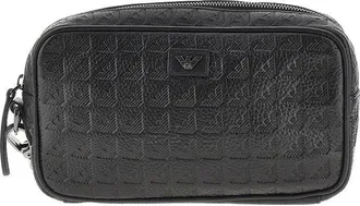 Emporio Armani Eagle embossed leather pouch Man One Size
