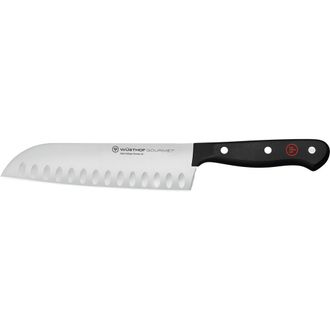 W&uuml;sthof Gourmet 7-Inch Hollow Edge Santoku in Black at Nordstrom