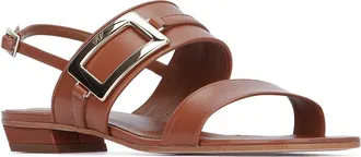 Roger Vivier Womens Buckle Sandal Brown Leather