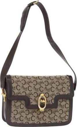 Celine Pre-owned Shoulder Bags, female, Beige, Size: ONE SIZE Pre-owned Vintage Canvas Shoulder Bag