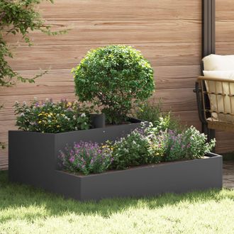 Berkfield Home Pots & Planters Black Metal Large Decorative Inlays Planter