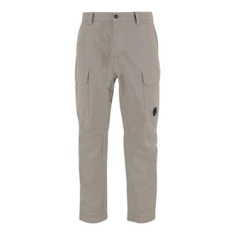C.P. Company C.P. Company, Straight Trousers, male, Gray, M, Cotton Trousers with Logo