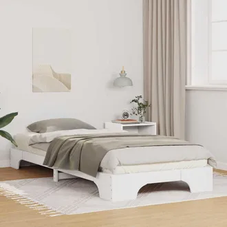 vidaXL Struttura Letto A Terra Con Archiviazione Bianco Legno - Vidaxl