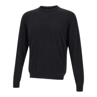 FILIPPO DE LAURENTIIS Round-neck Knitwear, male, Black, Size: 5XL Filippo De Laurentis Sweaters Black