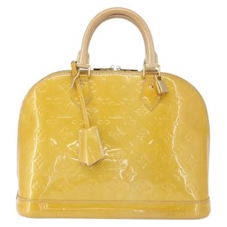 Louis Vuitton Alma Patent Leather Yellow Patent_Leather Handbag (Pre-Owned)