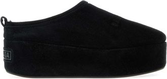 Balenciaga Black Suede Alaska Soft Slippers