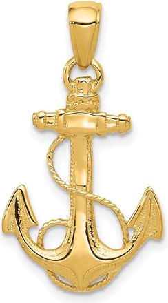 Diamond2Deal 10k Yellow Gold Solid Polished Anchor Pendant