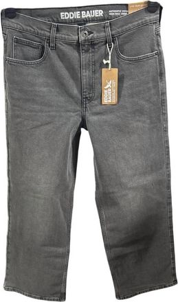 Eddie Bauer Womens Authentic Voyager High Rise Crop Jeans In Washed Black