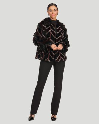 Gorski Mink and Fox Intarsia Jacket