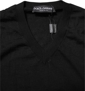 Dolce & Gabbana Black Cashmere Crewneck Men Pullover Mens Sweater (Pre-Owned)