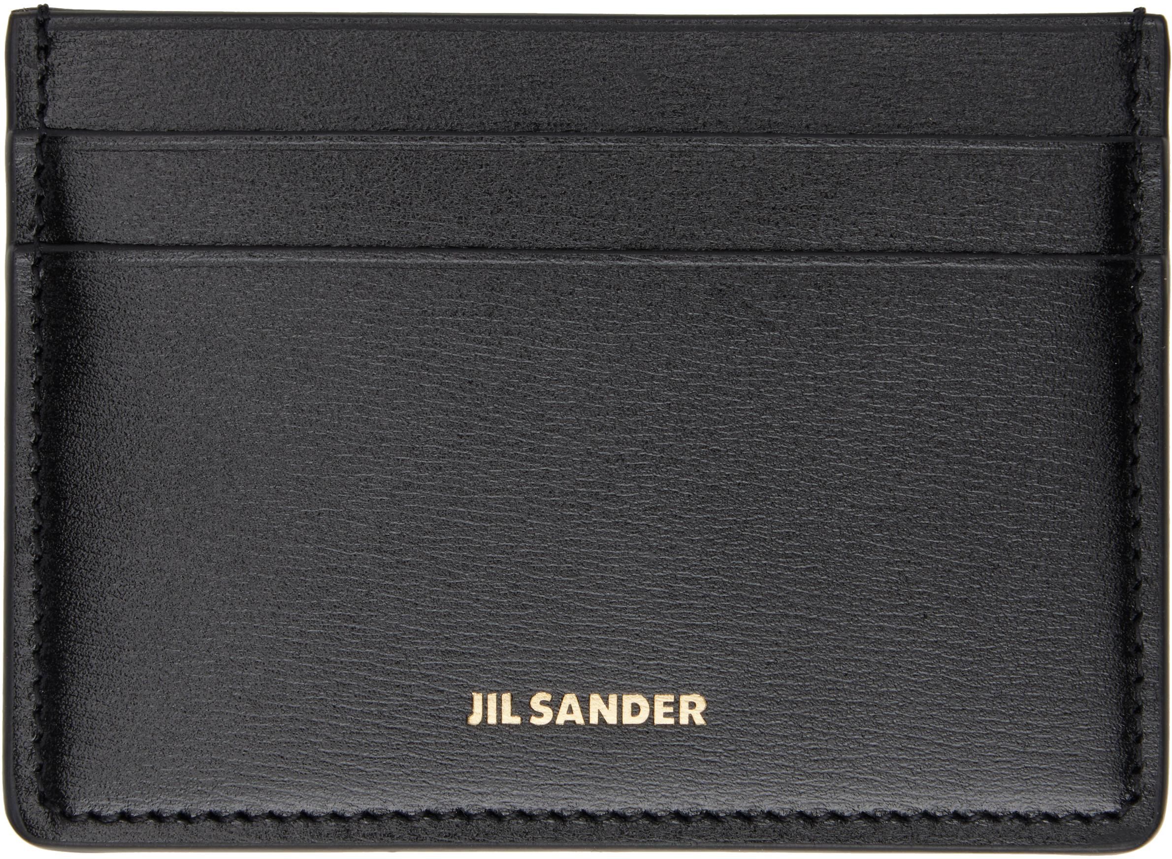 【新品】JIL SANDER CALF LEATHER CARD HOLDER Jil Sander Soft Calf Leather Card Holder Black at CareOfCarl.com