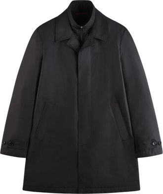 Fay Trench Morning Coat - Heren - Mantel - Zwart - S - Leer - Jassen