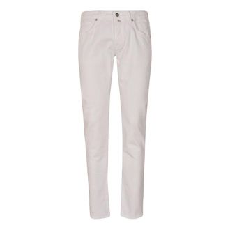 Incotex Slim-fit Trousers, male, White, W31, Slim Fit Cotton Stretch Trousers
