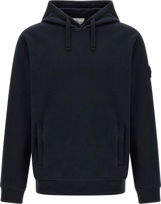 Stone Island Navy Blue Regular Solid Hoodie